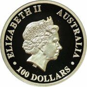 100 Dollars - Elizabeth II 4th Portrait - Australian Kangaroo - Gold Bullion Coin obverse image