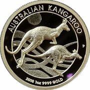 100 Dollars - Elizabeth II 4th Portrait - Australian Kangaroo - Gold Bullion Coin, Australia, 2018 reverse image