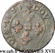 1 Double Tournois, 2 Deniers - John Theodore Type 2, Germany, 1634-1636 reverse image