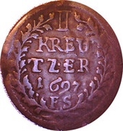 1 Kreuzer - Maximilian Charles, Germany, 1697-1704 reverse image