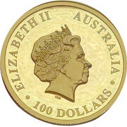 100 Dollars - Elizabeth II 4th Portrait - Wedge-tailed Eagle - High Relief Gold Proof obverse image