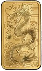 100 Dollars - Elizabeth II 4th Portrait - Dragon - Gold Bullion Coin, Australia, 2018 reverse image