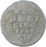1 Dreiling - Christian August, Germany, 1723-1724 reverse image