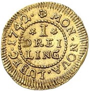 1 Dreiling Gold Pattern, Germany, 1742 reverse image