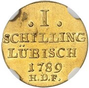 1 Schilling Gold Pattern, Germany, 1789 reverse image