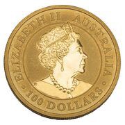 100 Dollars - Elizabeth II 6th Portrait - Kangaroo - Gold Bullion Coin obverse image