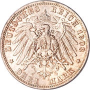 3 Mark, Germany, 1908-1914 reverse image
