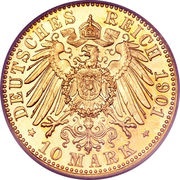 10 Mark, Germany, 1901-1904 reverse image