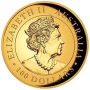 100 Dollars - Elizabeth II 6th Portrait - Wedge-tailed Eagle - Gold Proof Coin obverse image