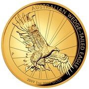 100 Dollars - Elizabeth II 6th Portrait - Wedge-tailed Eagle - Gold Proof Coin, Australia, 2019 reverse image