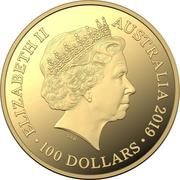 100 Dollars - Elizabeth II 4th Portrait - Bottlenose Dolphin - Gold Bullion Coin obverse image