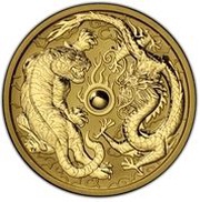 100 Dollars - Elizabeth II 6th Portrait - Dragon and Tiger, Australia, 2019 reverse image