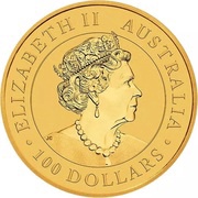 100 Dollars - Elizabeth II 6th Portrait - Super Pit - Gold Bullion Coin obverse image