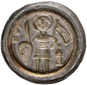 Denier Bracteate "Moritzpfennig" - Rudbrecht of Querfurt, Germany, 1260-1266 reverse image