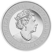 100 Dollars - Elizabeth II 6th Portrait - Wedge-tailed Eagle - Platinum Proof Coin obverse image