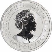 100 Dollars - Elizabeth II 6th Portrait - Dragon - Platinum Bullion Coin obverse image