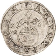 1⁄24 Thaler - August of Sachsen-Weissenfels, Germany, 1668-1670 reverse image