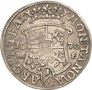 ⅙ Thaler - August of Sachsen-Weissenfels, Germany, 1670 reverse image