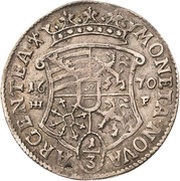 ⅓ Thaler - August of Sachsen-Weissenfels, Germany, 1670 reverse image