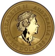 100 Dollars - Elizabeth II 6th Portrait - Hand of Faith Nugget obverse image