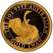 100 Dollars - Elizabeth II 6th Portrait - Australian Swan - Gold Proof Coin, Australia, 2020 reverse image