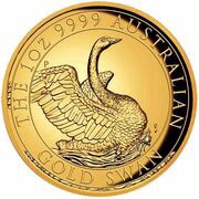 100 Dollars - Elizabeth II 6th Portrait - Australian Swan - Gold Bullion Coin, Australia, 2020 reverse image