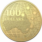 100 Dollars - Elizabeth II 6th Portrait - Beneath the Southern Skies - Gold Bullion Coin, Australia, 2020 reverse image