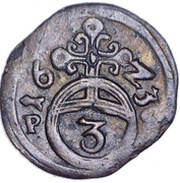 1 Dreier, Germany, 1622-1680 reverse image
