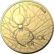 100 Dollars - Elizabeth II 6th Portrait - Redback Spider - Gold Bullion Coin, Australia, 2020 reverse image