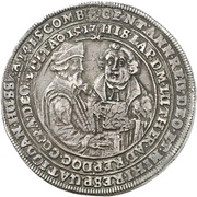 1 Thaler Centenary of the Reformation, Germany, 1617 reverse image