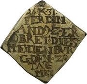5 Ducats Klippe, Siege issue, Germany, 1551 reverse image