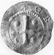 Denier - Aribon Erfurt, Germany, 1021-1031 reverse image