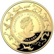 100 Dollars - Elizabeth II 6th Portrait - Year of the Rat; Domed - Gold Proof obverse image