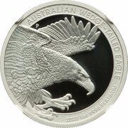 100 Dollars - Elizabeth II 6th Portrait - Australian Wedge-tailed Eagle - Platinum Bullion Coin, Australia, 2020 reverse image