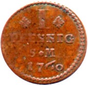 1 Pfennig - John Frederick Charles of Ostein, Germany, 1759-1760 reverse image