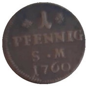 1 Pfennig - John Frederick Charles of Ostein, Germany, 1760 reverse image