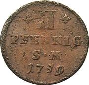 2 Pfennig - John Frederick Charles of Ostein, Germany, 1759-1760 reverse image