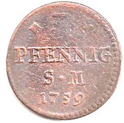 3 Pfennig - John Frederick Charles of Ostein, Germany, 1759-1760 reverse image