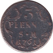 3 Pfennig - John Frederick Charles of Ostein, Germany, 1761 reverse image