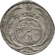 6 Pfennig - Damian Hartard of the Leyen, Germany, 1676 reverse image