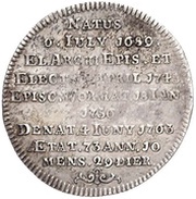 ⅛ Thaler "⅛ Sterbetaler" - John Frederick Charles of Ostein Death, Germany, 1743 reverse image
