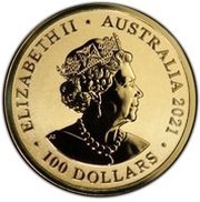 100 Dollars - Elizabeth II 6th Portrait - Fraser's Dolphin - Gold Bullion Coin obverse image