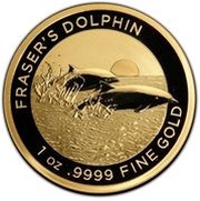 100 Dollars - Elizabeth II 6th Portrait - Fraser's Dolphin - Gold Bullion Coin, Australia, 2021 reverse image