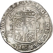 60 Kreuzer "Sortengulden" - Damian Hartard of the Leyen, Germany, 1675 reverse image