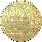 100 Dollars - Elizabeth II 6th Portrait - Beneath the Southern Skies - Gold Bullion Coin, Australia, 2021 reverse image