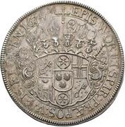 2 Thalers - Lothair Frederick of Metternich Burscheid, Germany, 1674 reverse image