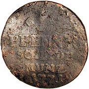 1 Pfennig - Emmerich Joseph of Breidbach-Bürresheim, Germany, 1771 reverse image