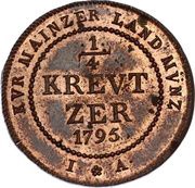¼ Kreutzer - Frederick Charles Joseph of Erthal, Germany, 1795 reverse image