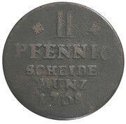 2 Pfennig, Germany, 1768-1769 reverse image