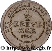 ½ Kreutzer - Frederick Charles Joseph of Erthal, Germany, 1795-1796 reverse image
